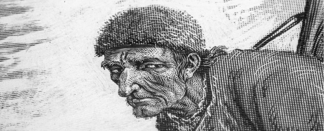 Le solitaire des sagnes - Gravure originale d'Oscar Huguenin